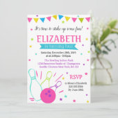 ボーリング誕生日の少女への招待 招待状 (スタンド正面)