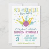 ボーリング誕生日の招待 招待状 (正面)