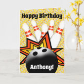 ボーリング誕生日カード カード (黄色い花)