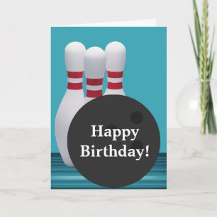 ボーリング誕生日グリーティングカード カード