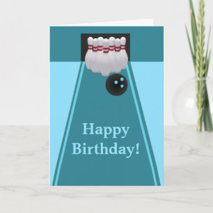 ボーリング誕生日グリーティングカード カード