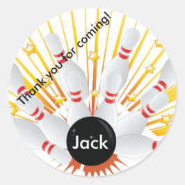 ボーリング誕生日パーティーの好意ステッカー ラウンドシール