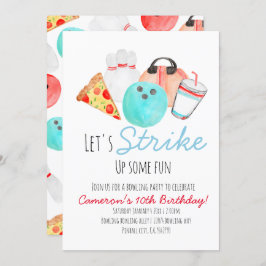 ボーリング誕生日パーティーの子供の招待 招待状