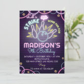 ボーリング誕生日パーティーの招待状の取り消し 招待状 (スタンド正面)