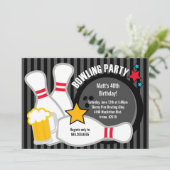 ボーリング誕生日パーティーの招待 招待状 (スタンド正面)