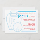 ボーリング誕生日パーティーの招待 招待状 (裏面)