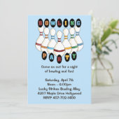 ボーリング誕生日パーティーの招待 招待状 (スタンド正面)
