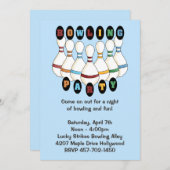 ボーリング誕生日パーティーの招待 招待状 (正面/裏面)