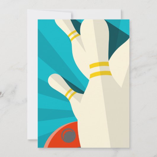 ボーリング誕生日パーティーの招待 招待状 (裏面)