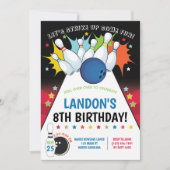 ボーリング誕生日パーティーへの招待、ボーイ 招待状 (正面)