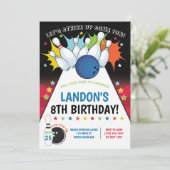 ボーリング誕生日パーティーへの招待、ボーイ 招待状 (スタンド正面)