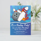 ボーリング誕生日パーティーへの招待 招待状 (スタンド正面)