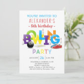 ボーリング誕生日パーティーへの招待 招待状 (スタンド正面)