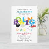 ボーリング誕生日パーティーへの招待 招待状 (スタンド正面)