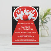 ボーリング誕生日パーティーへの招待 招待状 (スタンド正面)