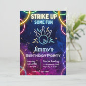 ボーリング誕生日パーティーへの招待 招待状 (スタンド正面)