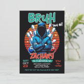 ボーリング誕生日パーティーへの招待 招待状 (スタンド正面)