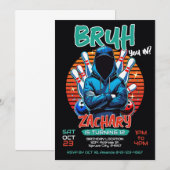 ボーリング誕生日パーティーへの招待 招待状 (正面/裏面)