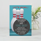ボーリング誕生日パーティーへの招待 招待状 (スタンド正面)