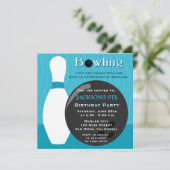 ボーリング誕生日パーティーへの招待 招待状 (スタンド正面)