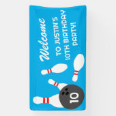 ボーリング誕生日パーティーテンプレートウェルカムバナー 横断幕 (縦)