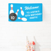 ボーリング誕生日パーティーテンプレートウェルカムバナー 横断幕 (インサイチュ)