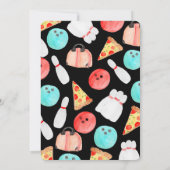 ボーリング誕生日パーティー招待ブラック招待状 招待状 (裏面)