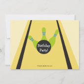 ボーリング誕生日パーティー招待レトロボーイ 招待状 (裏面)