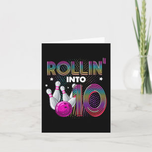 ボーリング誕生日パーティー10歳の誕生日に幕を閉じる カード
