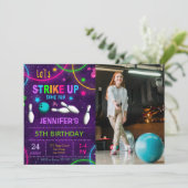 ボーリング誕生日フォト招待状 招待状 (スタンド正面)
