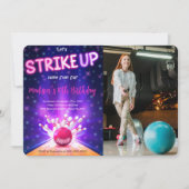 ボーリング誕生日フォト招待状 招待状 (正面)