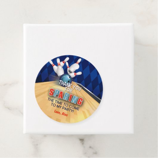 ボーリング誕生日ラウンドメッセージカード – 少年（スペアリング） フェイバータグ (インサイチュ)