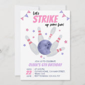 ボーリング誕生日招待状ストライクアップ一部のおもしろい 招待状 (正面)