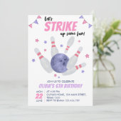 ボーリング誕生日招待状ストライクアップ一部のおもしろい 招待状 (スタンド正面)