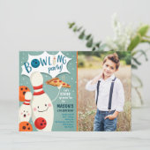 ボーリング誕生日招待状ボーイピザがストライクアップ 招待状 (スタンド正面)