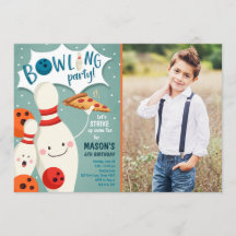 ボーリング誕生日招待状ボーイピザがストライクアップ