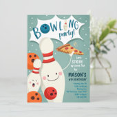 ボーリング誕生日招待状ボーイピザがストライクアップ 招待状 (スタンド正面)