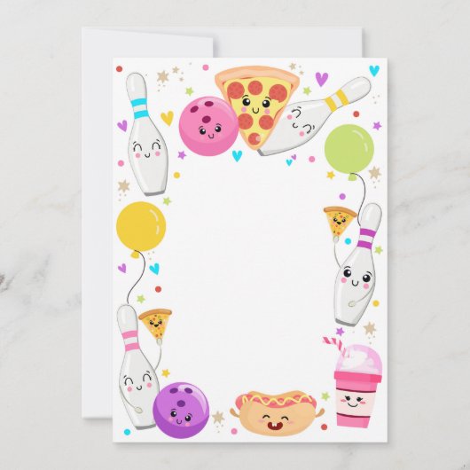 ボーリング誕生日招待状ボーリングピザパーティー 招待状 (裏面)