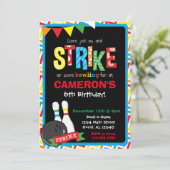 ボーリング誕生日招待状、ボーリングシャルボード 招待状 (スタンド正面)