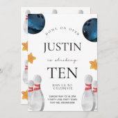 ボーリング誕生日招待状 子供へ 招待状 (正面/裏面)