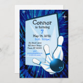 ボーリング誕生日招待状 招待状 (正面/裏面)