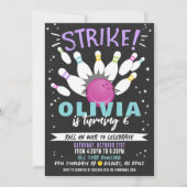 ボーリング誕生日招待状 招待状 (正面)