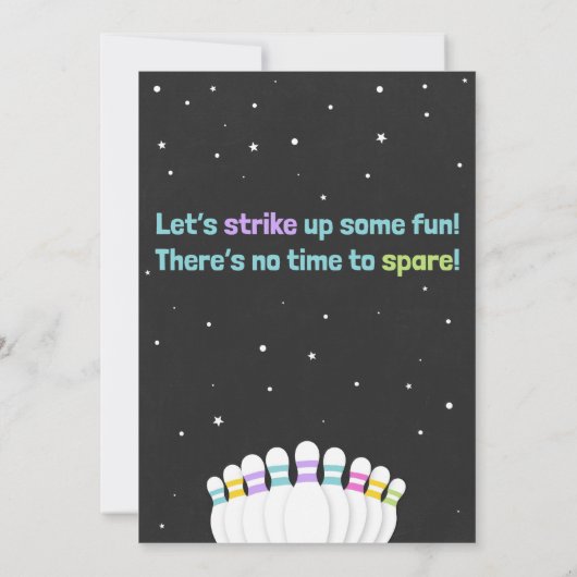 ボーリング誕生日招待状 招待状 (裏面)