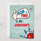 ボーリング誕生日招待状 招待状 (正面)