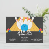 ボーリング誕生日招待状 招待状 (スタンド正面)