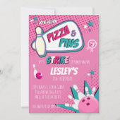 ボーリング誕生日招待状for girls 招待状 (正面)