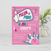 ボーリング誕生日招待状for girls 招待状 (スタンド正面)