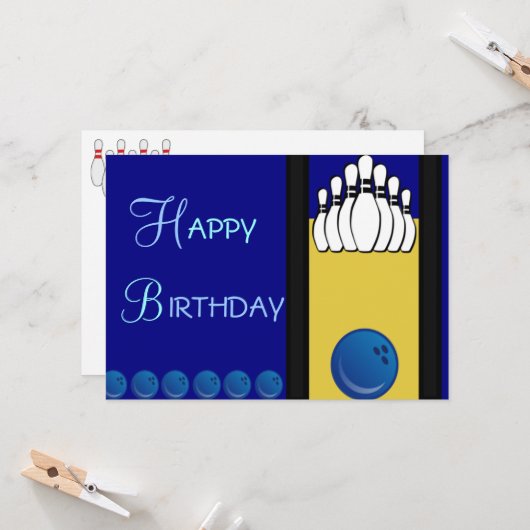 ボーリング誕生日 カード (正面/裏面インサイチュ)