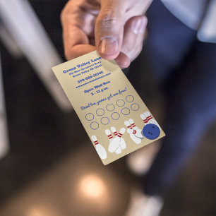 ボーリング路地ロイヤリティパンチカード 名刺