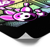 ボーリング転がパーティーの16へのボーリング誕生日 ポスター (角)